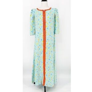 Vintage BETE INC Hawaiian Muumuu Zip Front